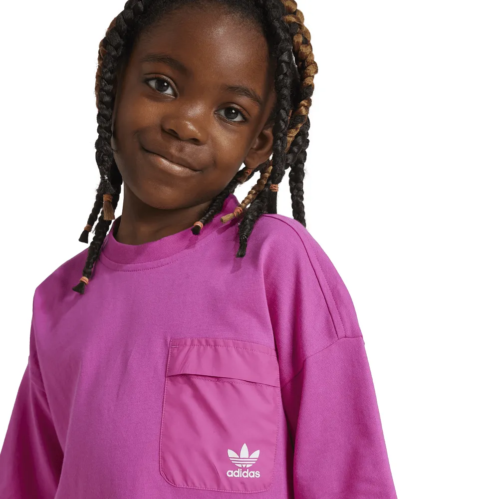 adidas Childrens Adicolor Short Tee Set - Semi Lucid Fuchsia