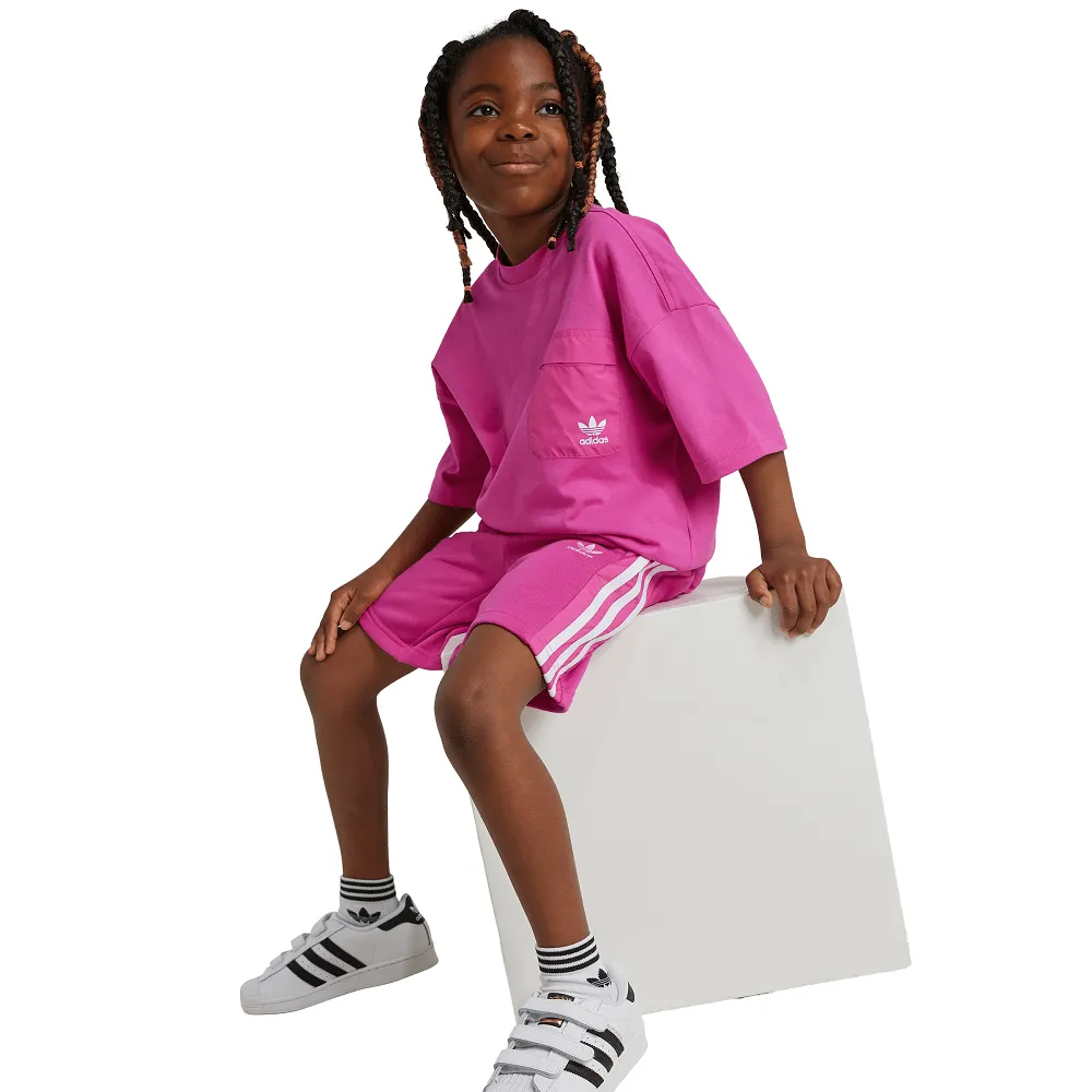 adidas Childrens Adicolor Short Tee Set - Semi Lucid Fuchsia