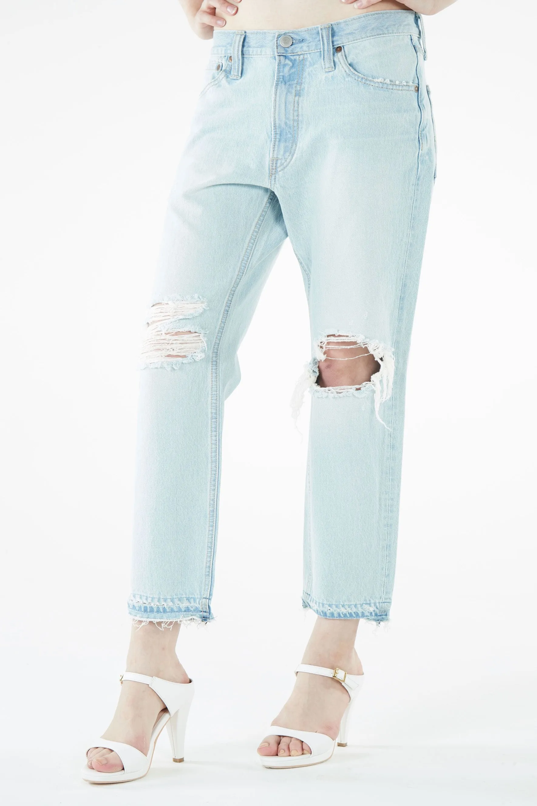 Ankle Tapered Boyfriend HD Damaged