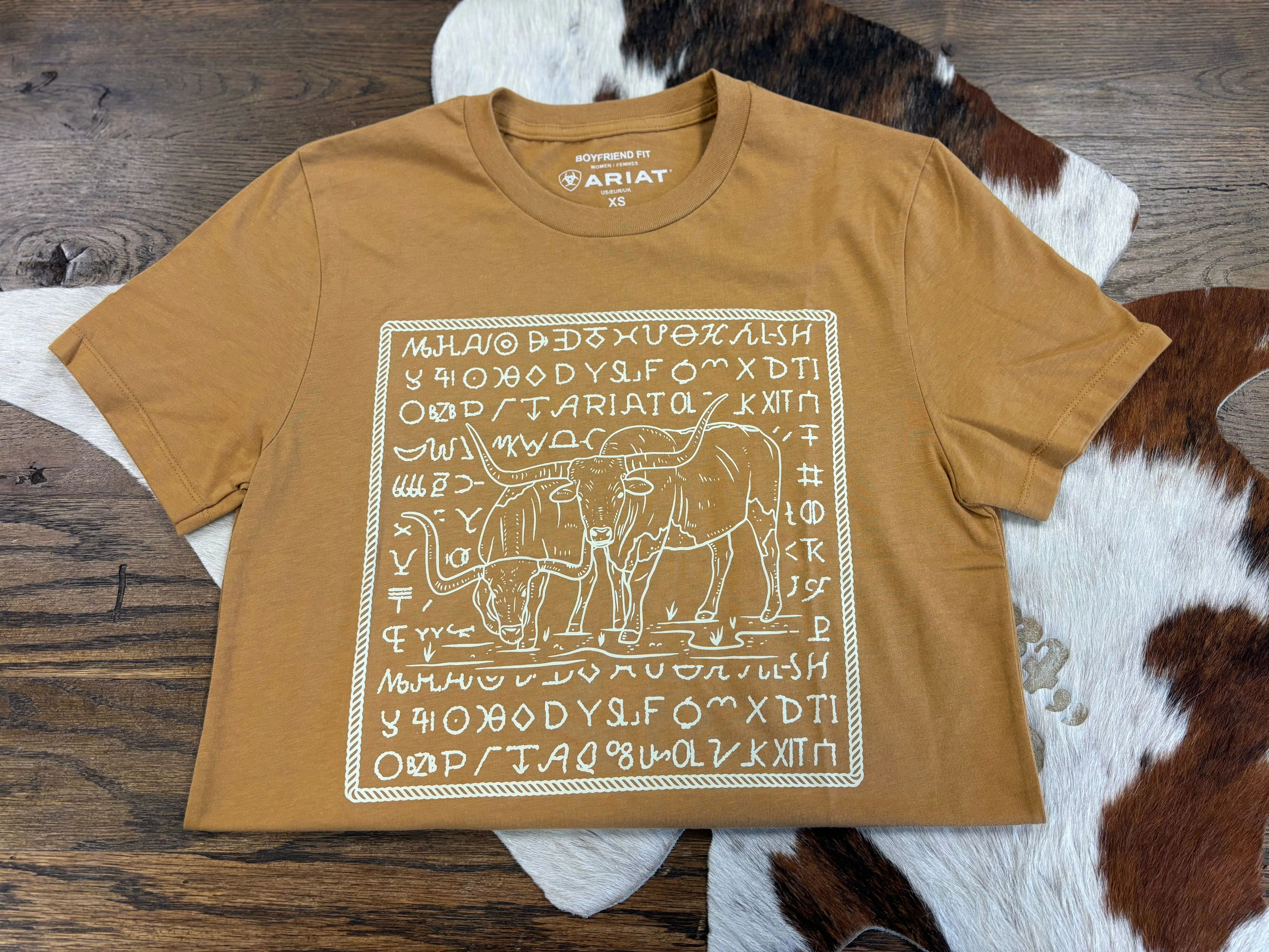 ARIAT WOMENS LONGHORN BRAND T SHIRT