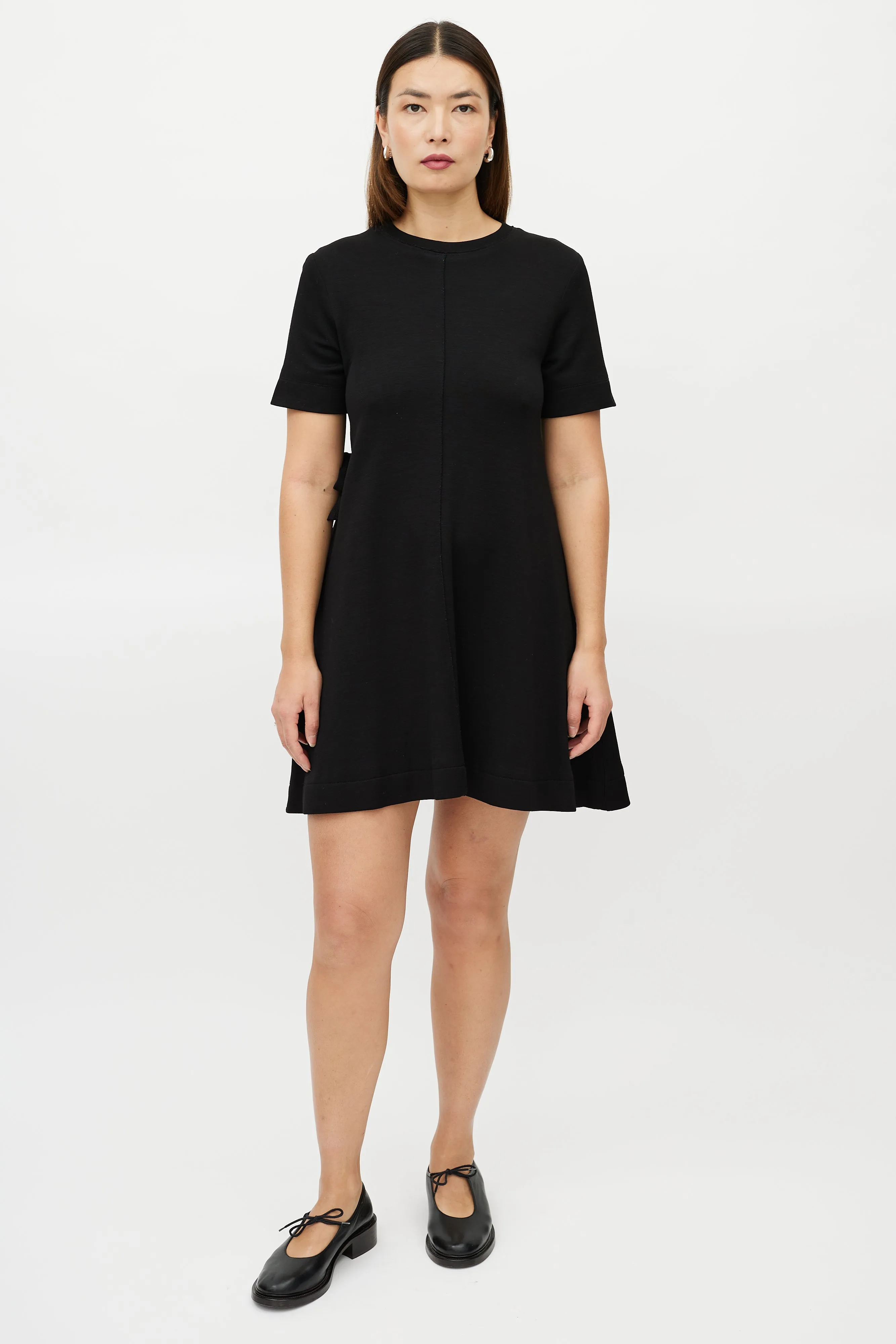 Black Side Bow Shift Dress