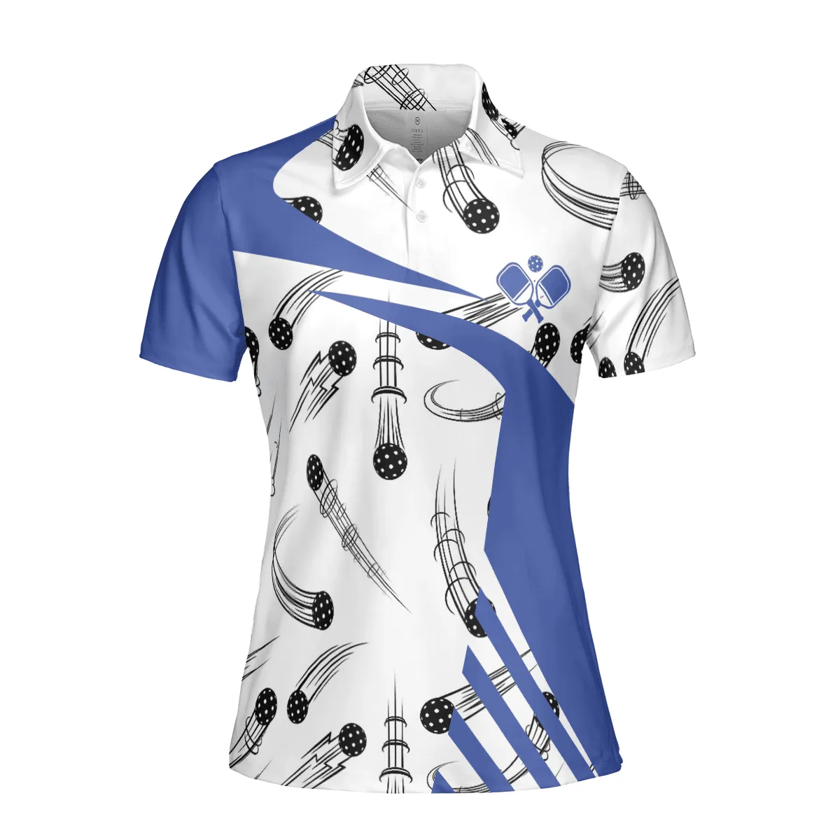 Blue White Pickleball Polo Shirt For Women, Gift for Pickleball Lovers