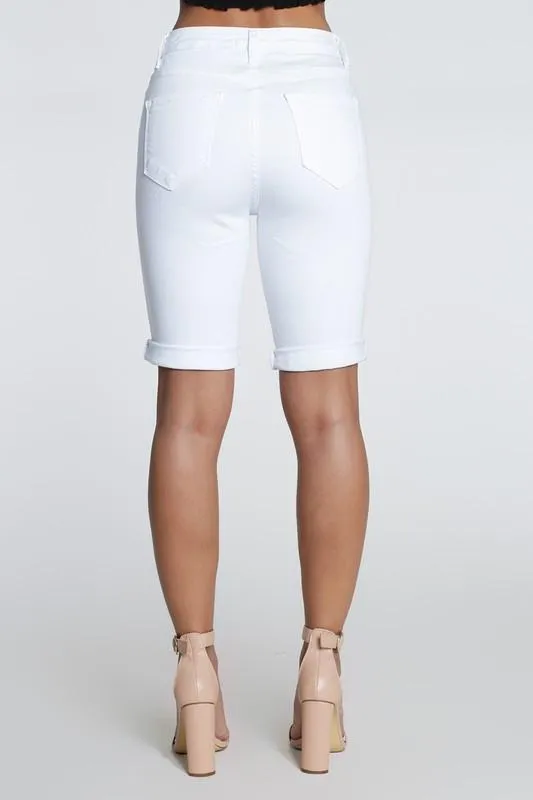 Distressed Boyfriend Bermuda Shorts