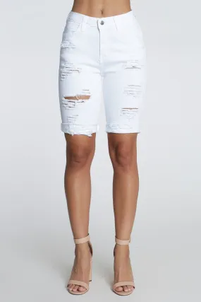 Distressed Boyfriend Bermuda Shorts