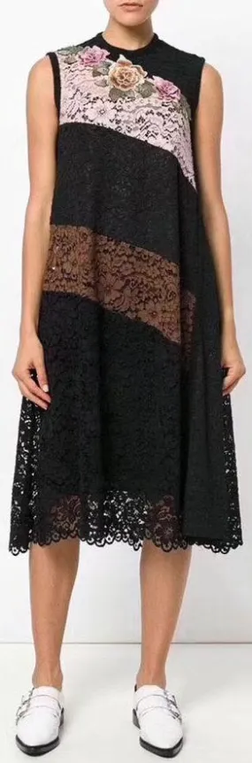 Embroidered Lace Shift Dress