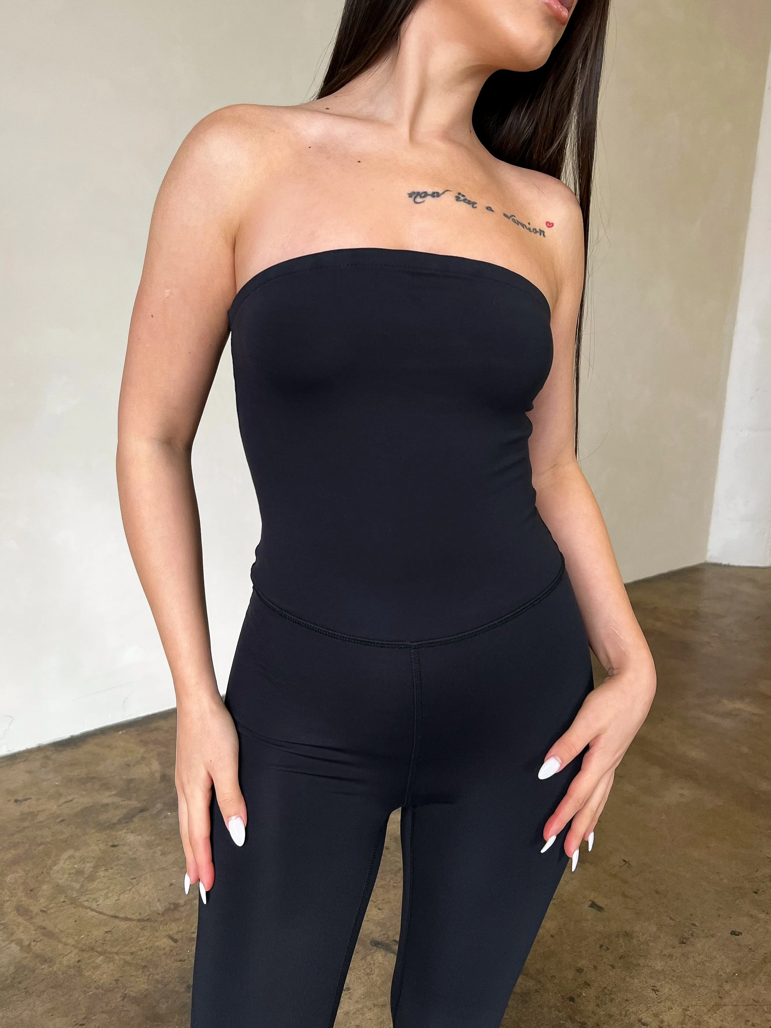 Evelyn Flared Jumpsuit (Black)