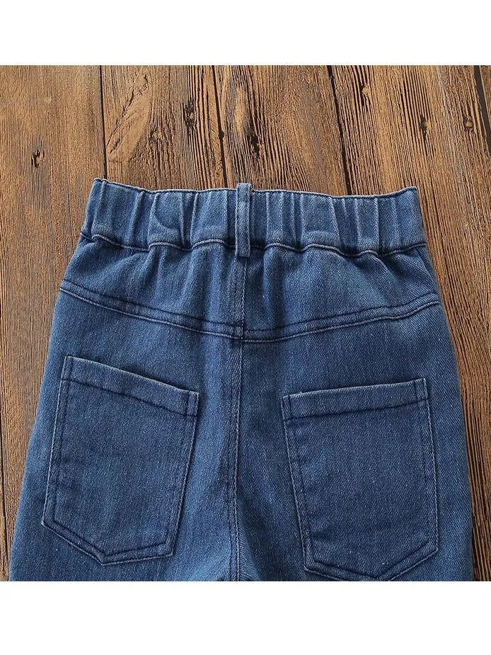 Fashion Toddler Girl Fringed-hem Jeans Bell-bottoms