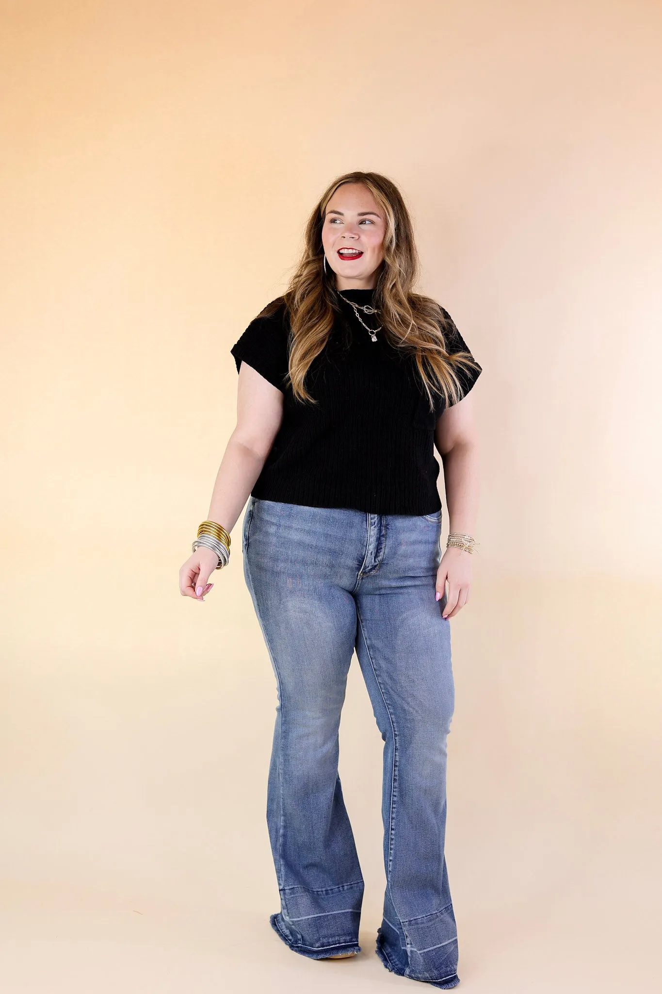 Judy Blue | Bell Bottom Country Tummy Control Flare Jean with Release Hem in Medium Wash
