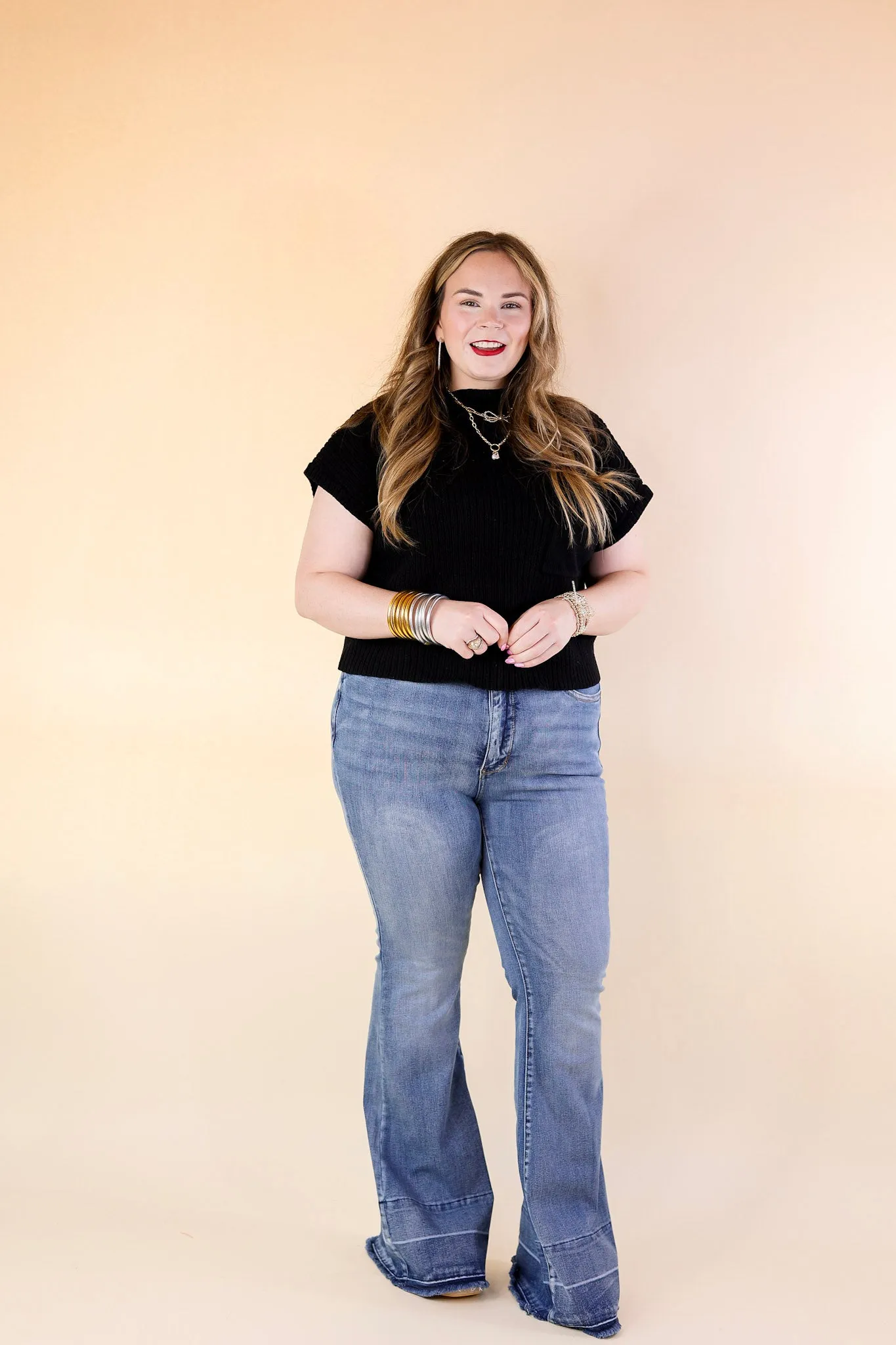 Judy Blue | Bell Bottom Country Tummy Control Flare Jean with Release Hem in Medium Wash