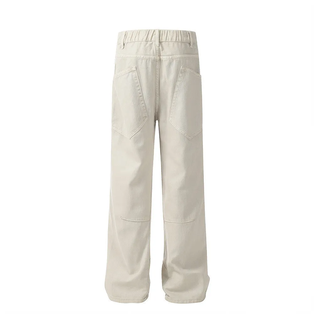 Men's American-style Solid Color Straight Jeans