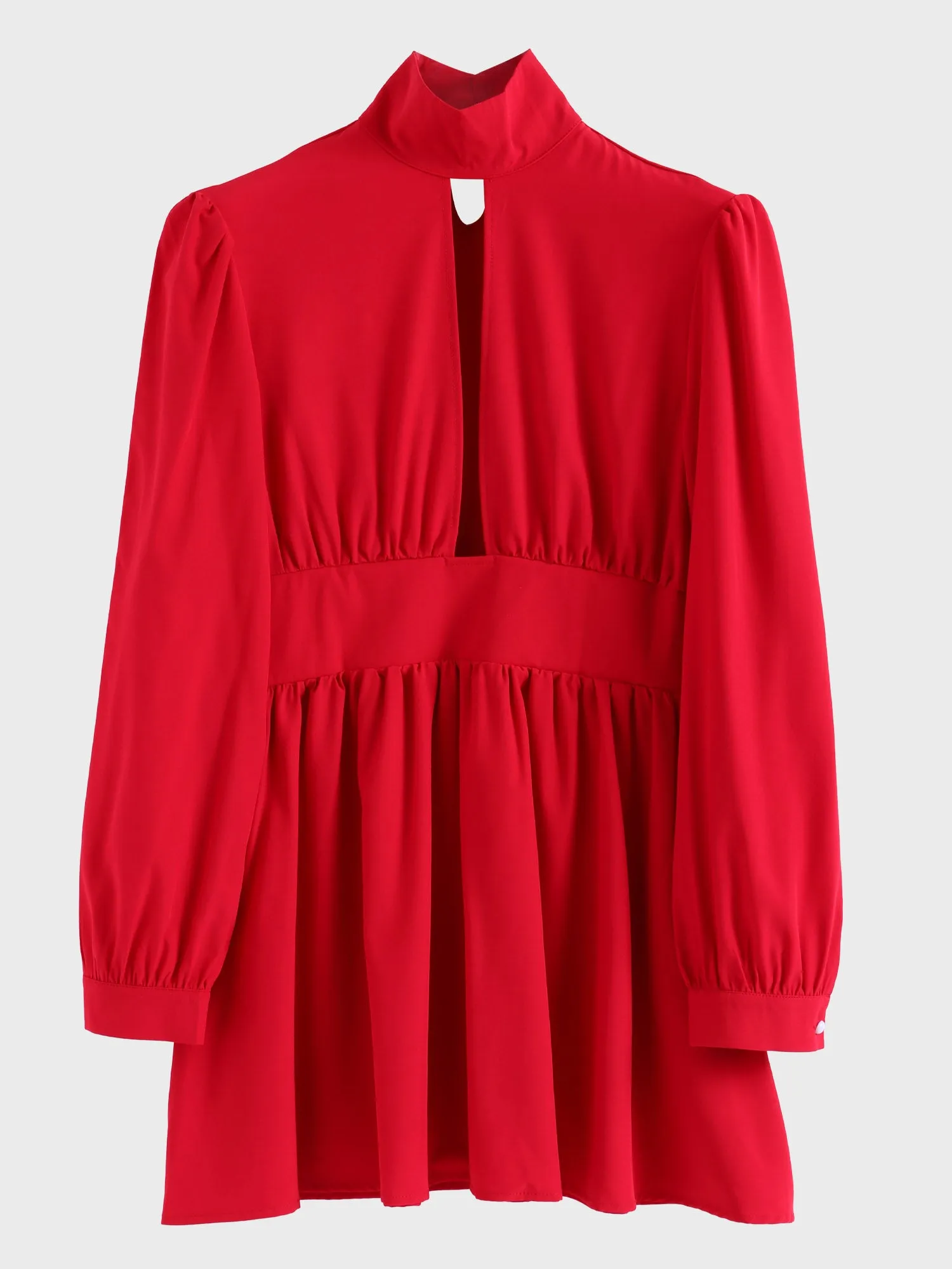 Midsize Charming Keyhole Neck Mini Dress