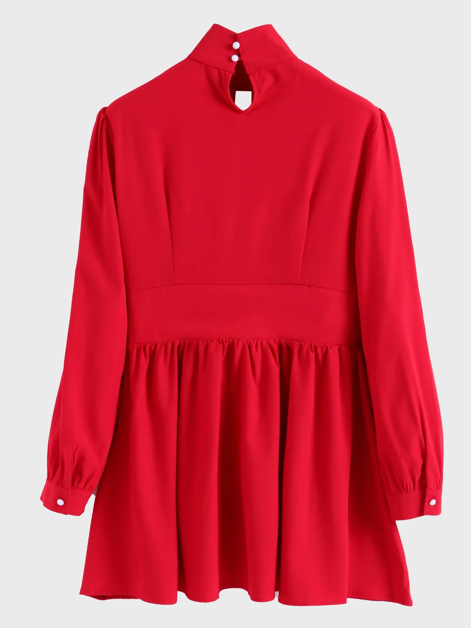 Midsize Charming Keyhole Neck Mini Dress