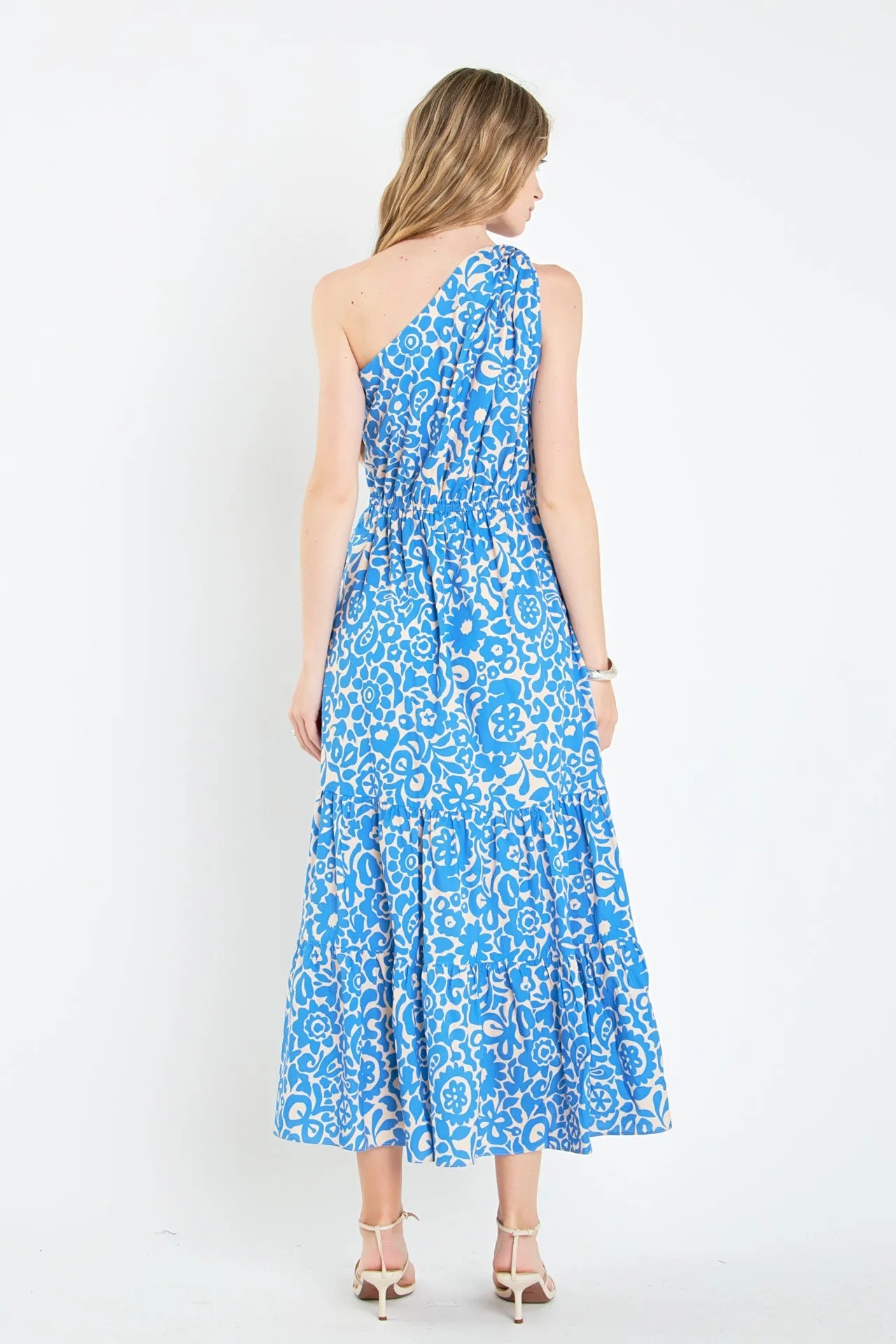 One Shoulder Print Maxi Dress