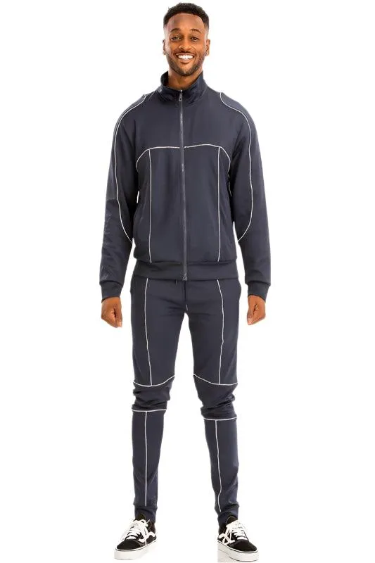 Reflective Piping Track Sets for Men
