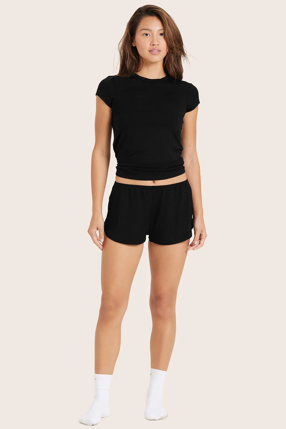 SLEEP JERSEY RELAXED SLEEP SHORTS - ONYX