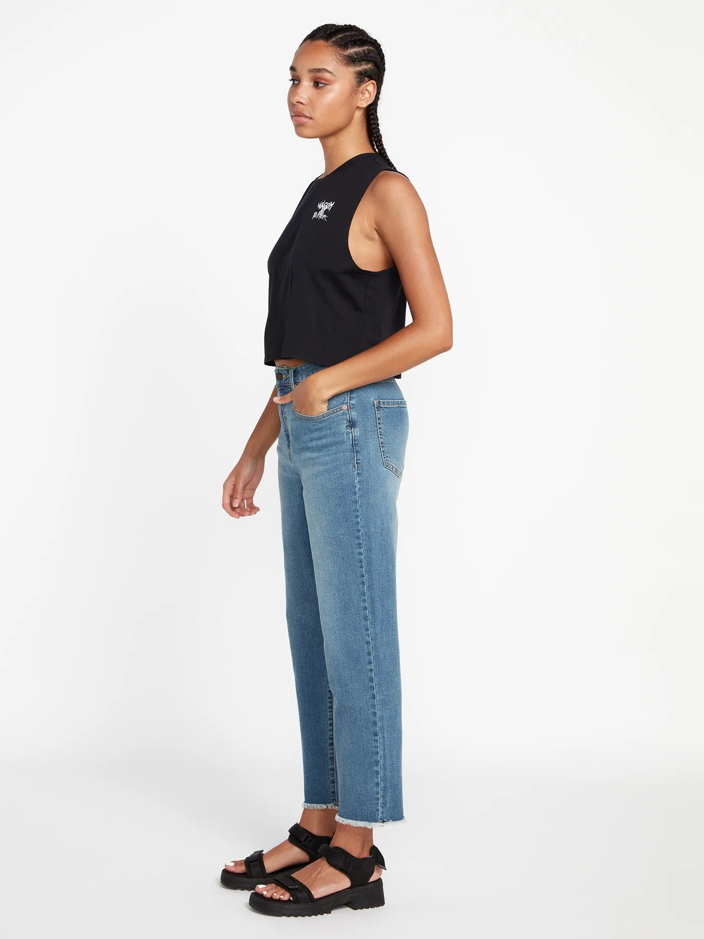 Stone Step Hirise Pants - Jasper Blue
