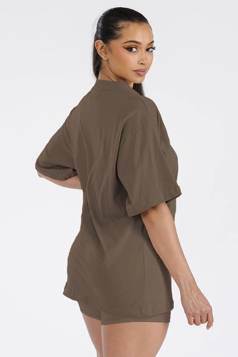 Womens Boyfriend Oversized Drop Shoulder Tee